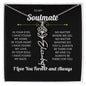 To My Soulmate | I Love You & Always - Personalized Flower Name Necklace