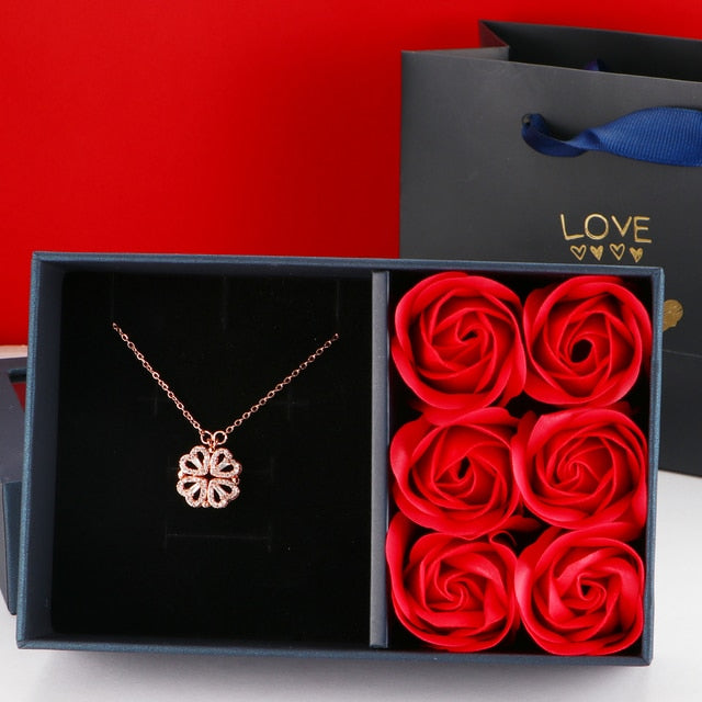Charm Of Fortune Four Leaf Clover Necklace