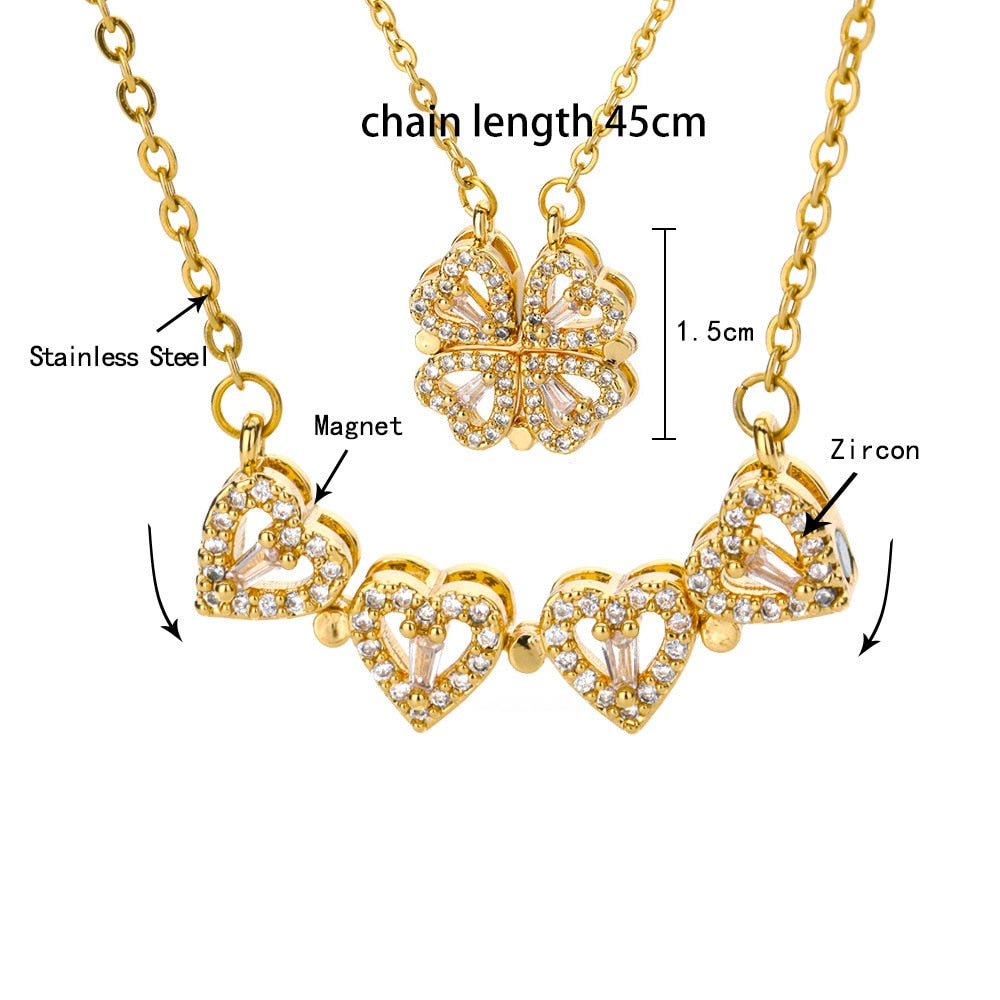Charm Of Fortune Four Leaf Clover Necklace