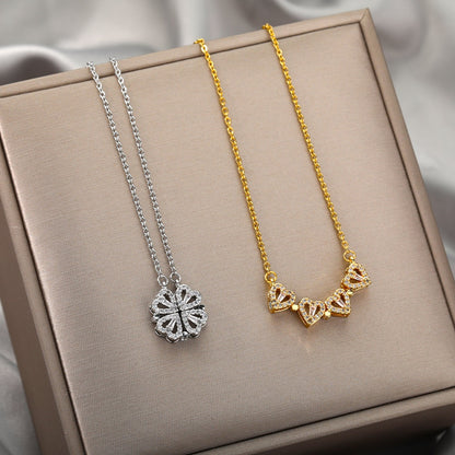 Charm Of Fortune Four Leaf Clover Necklace